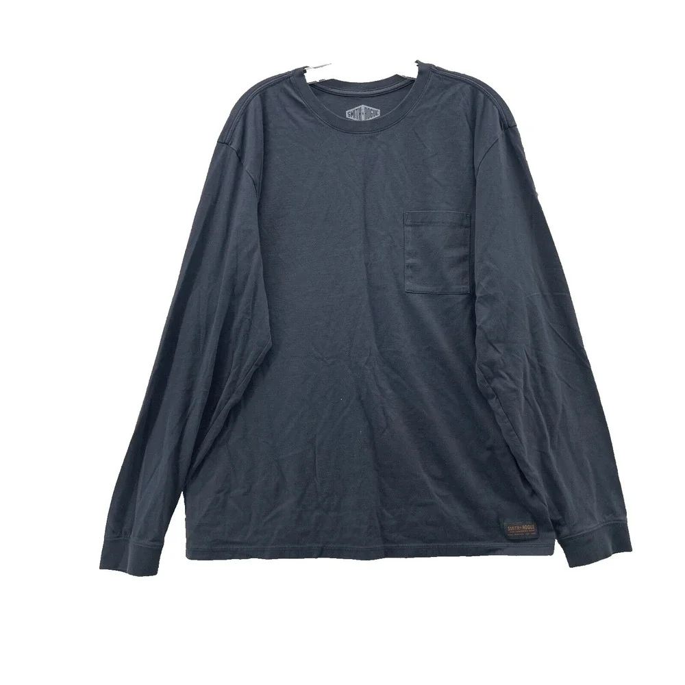 Smith & Rogue T-Shirt Men's Large Blue Hiking Outdoor Performance Workwear Camp
